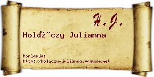 Holéczy Julianna névjegykártya